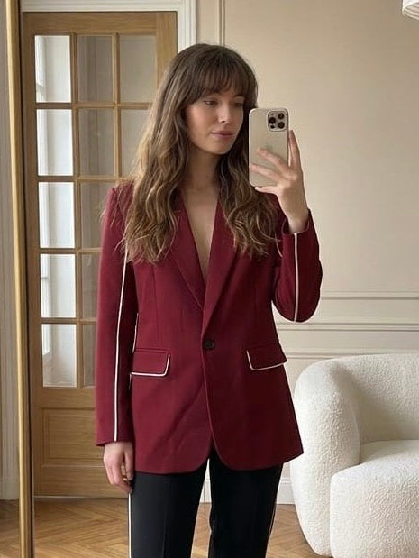 Burgundy Tailored Blazer