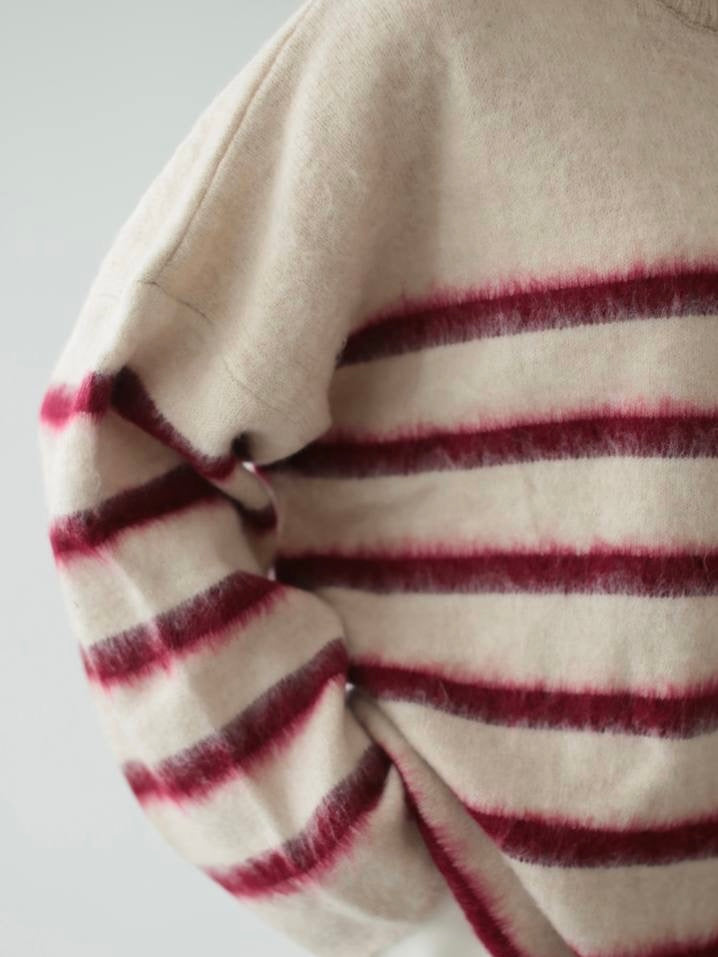 Beige Striped Sweater