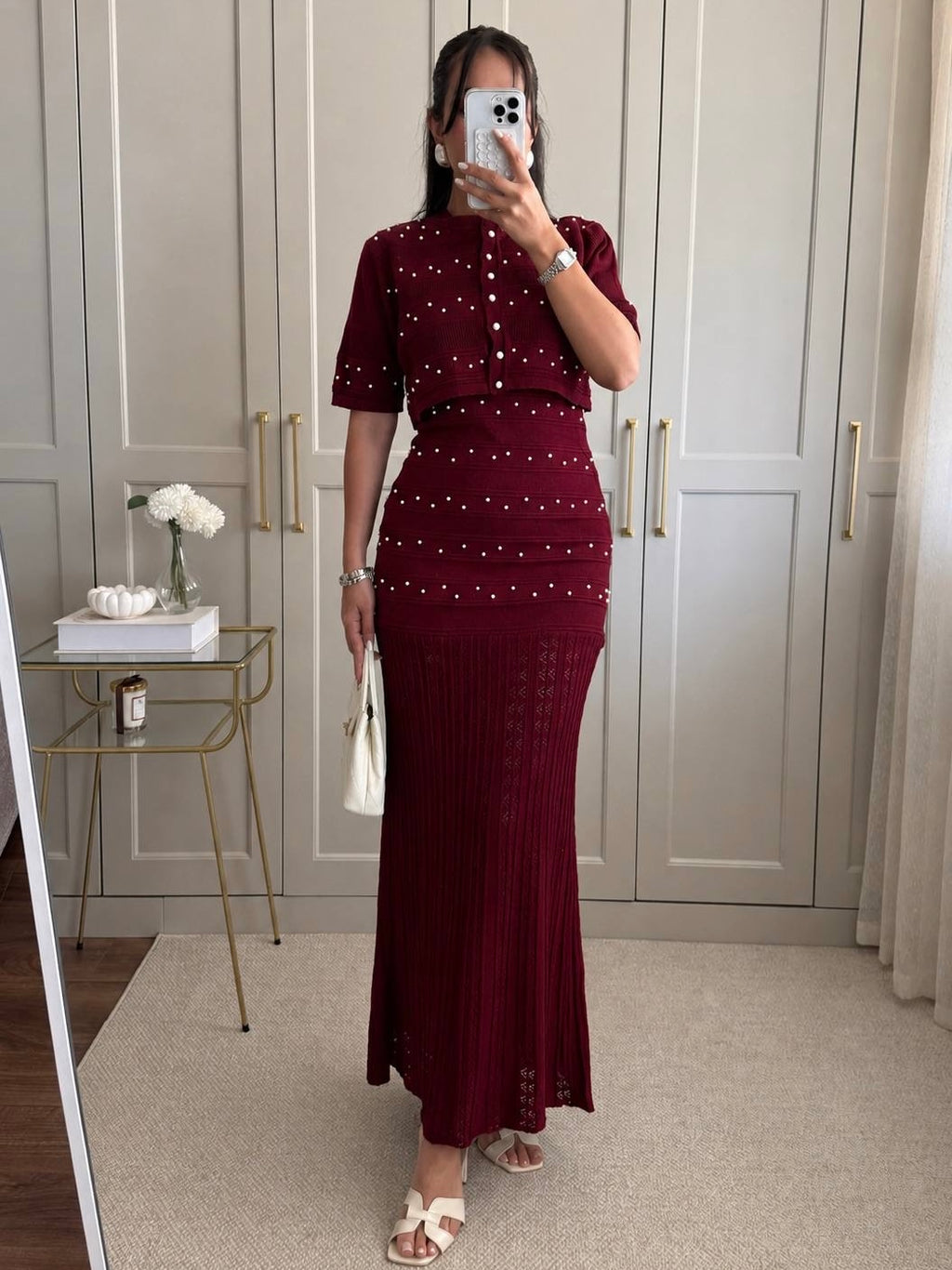 Burgundy Knit Dress
