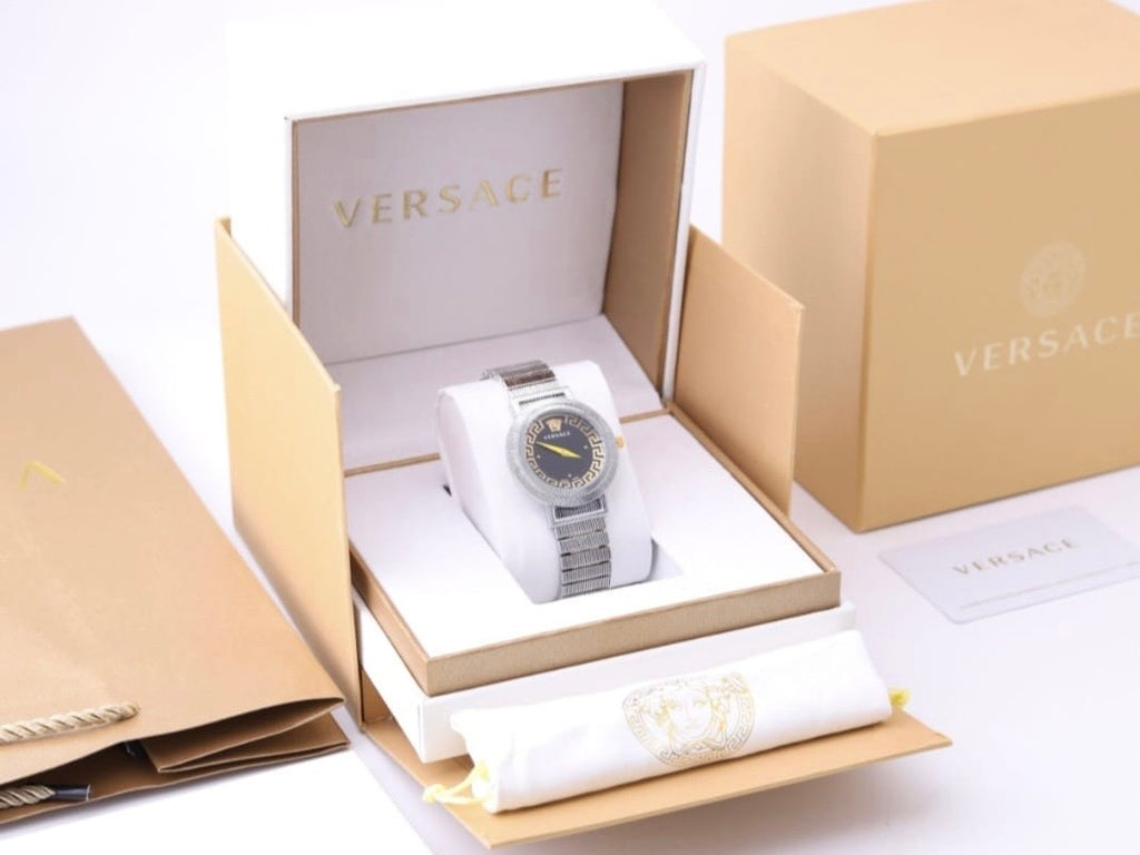 Versace Silver Black Watch