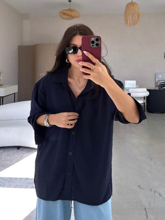 Navy Oversized Shirt