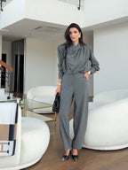 Sophia Draped Grey Set