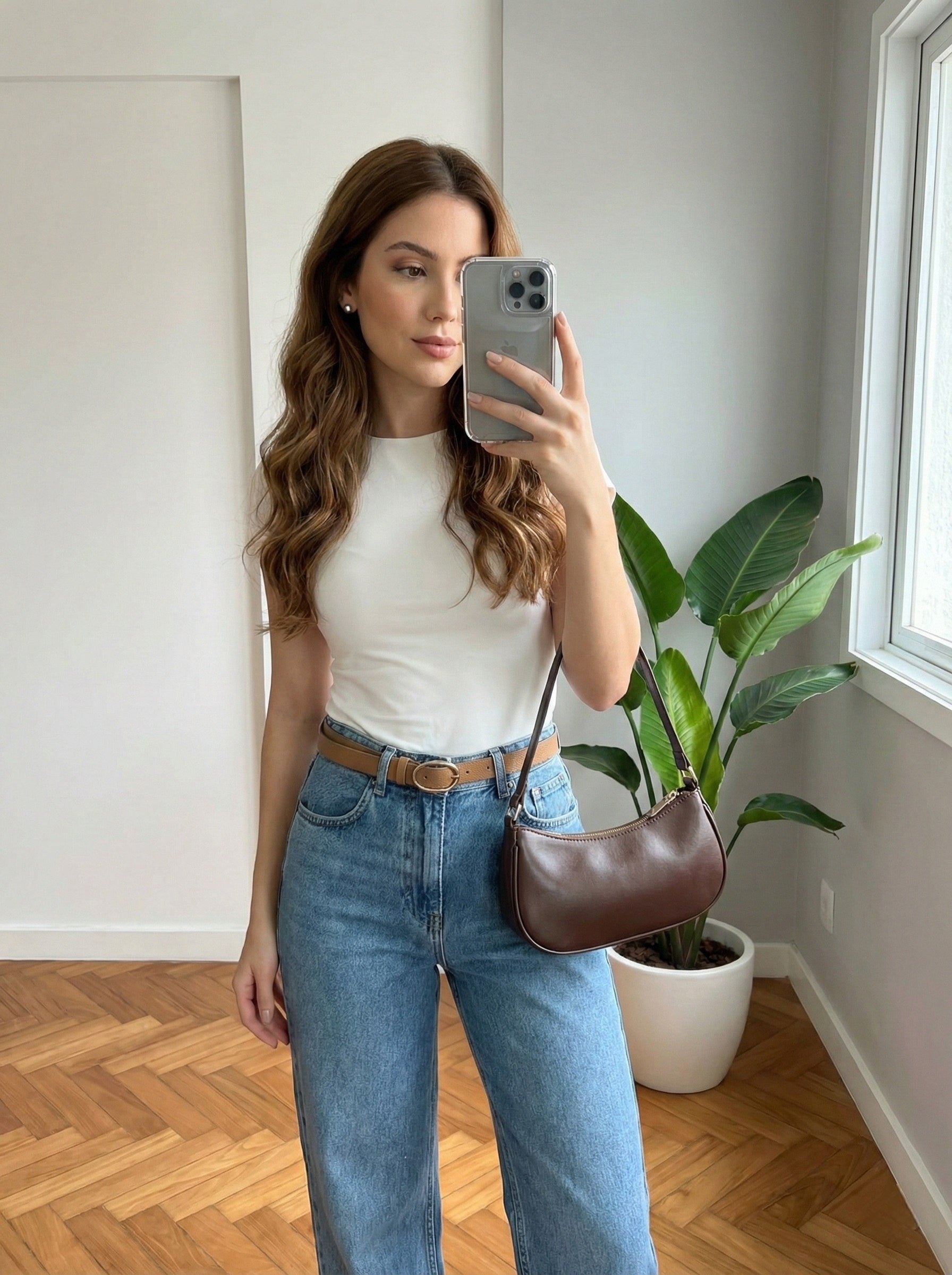High-Waist Straight Jeans