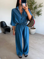 Blue Relaxed Two-Piece Set