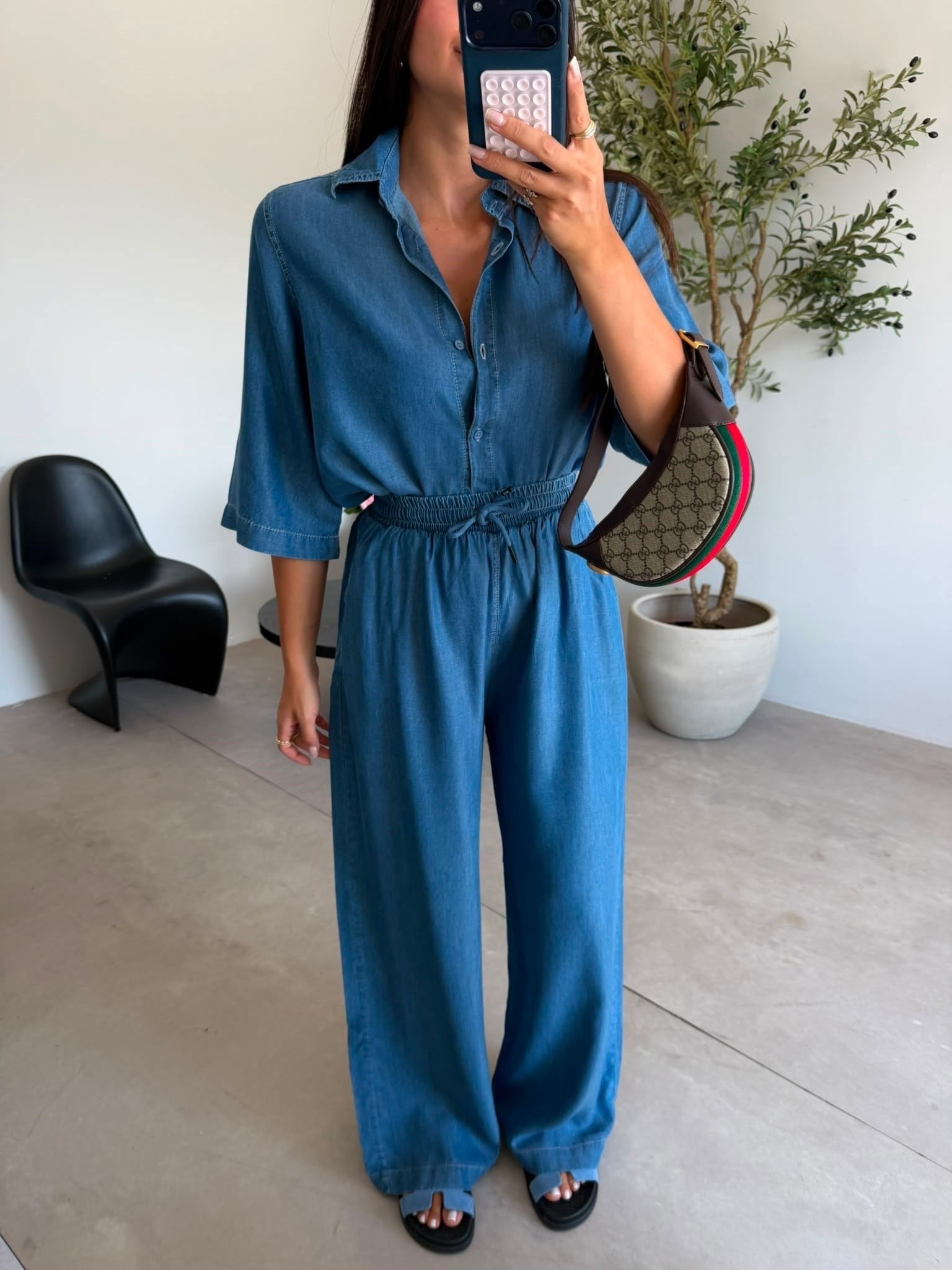 Blue Relaxed Two-Piece Set