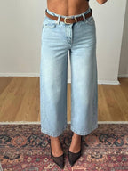 Wide-Leg Cropped Jeans