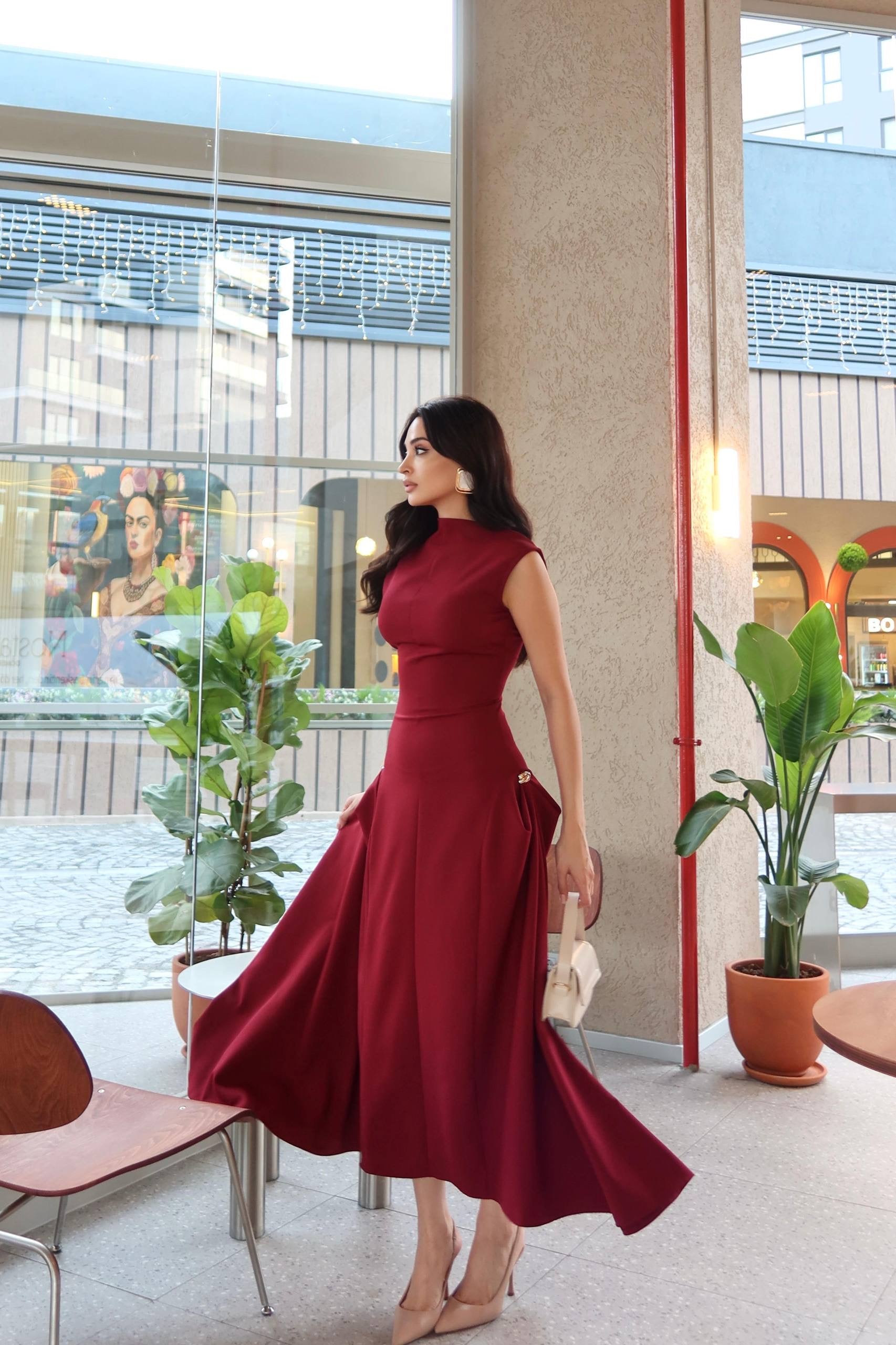 Burgundy Grace Dress