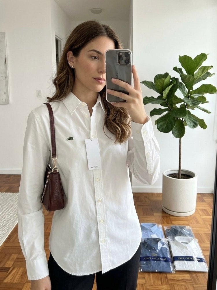 White Lacoste Shirt