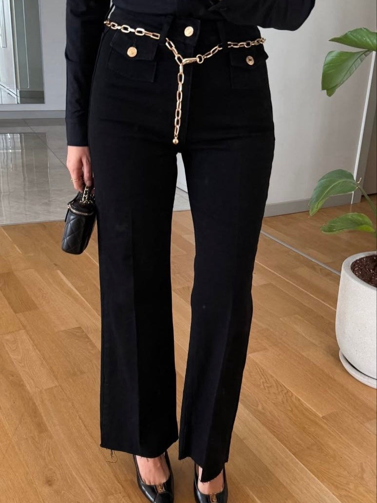 High Waist Straight Leg Jeans