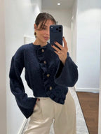 Navy Ripple Cardigan