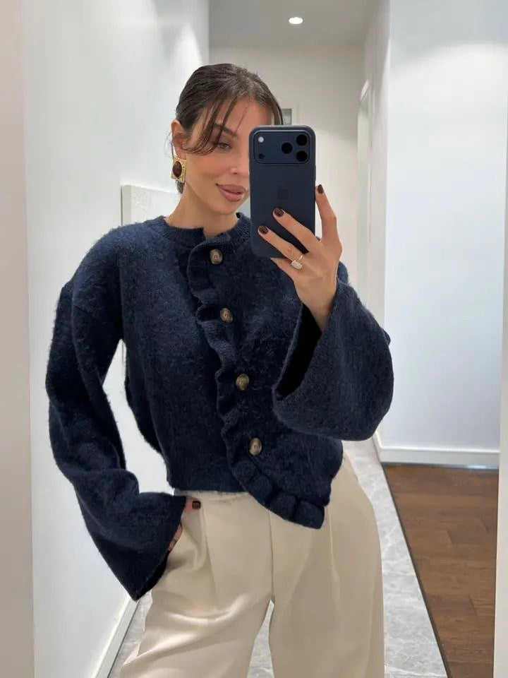 Navy Ripple Cardigan