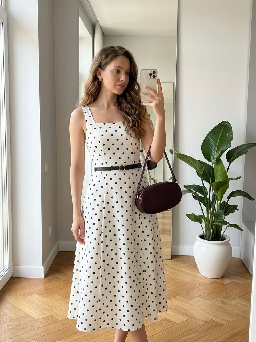 Polka Dot Midi Dress
