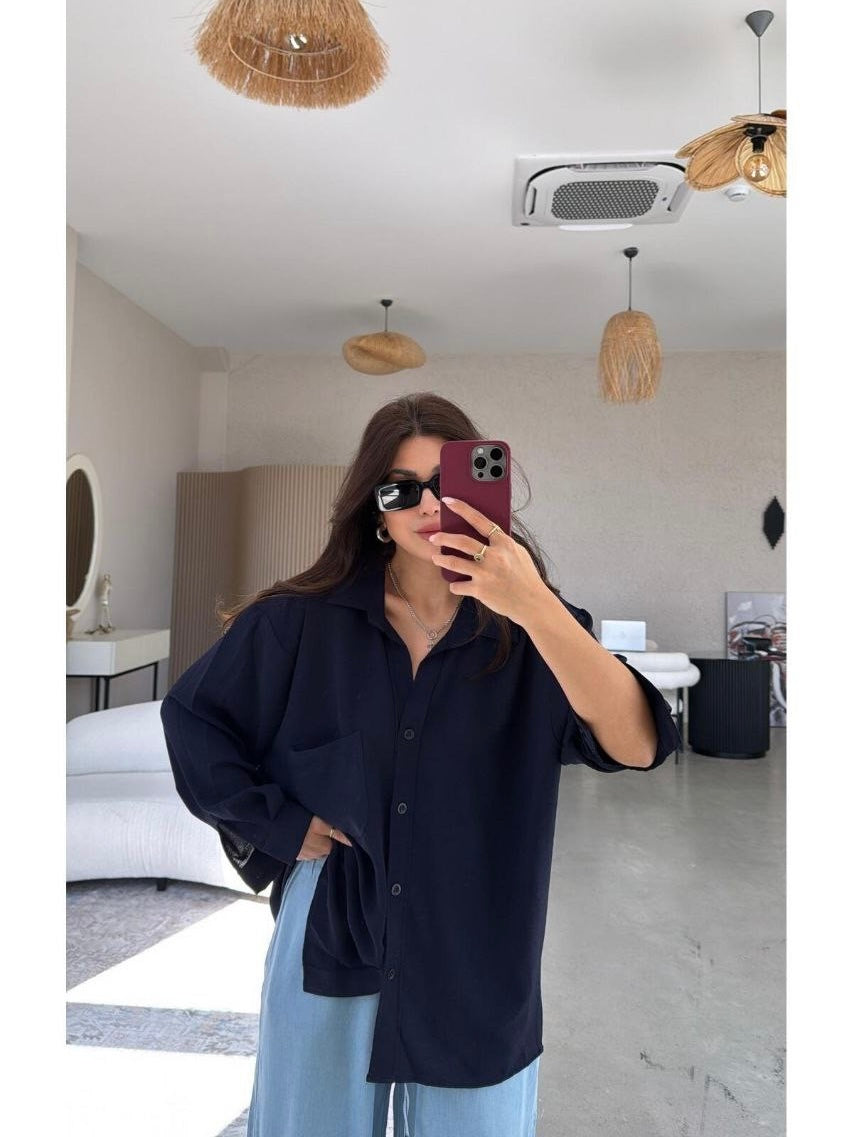 Navy Oversized Shirt