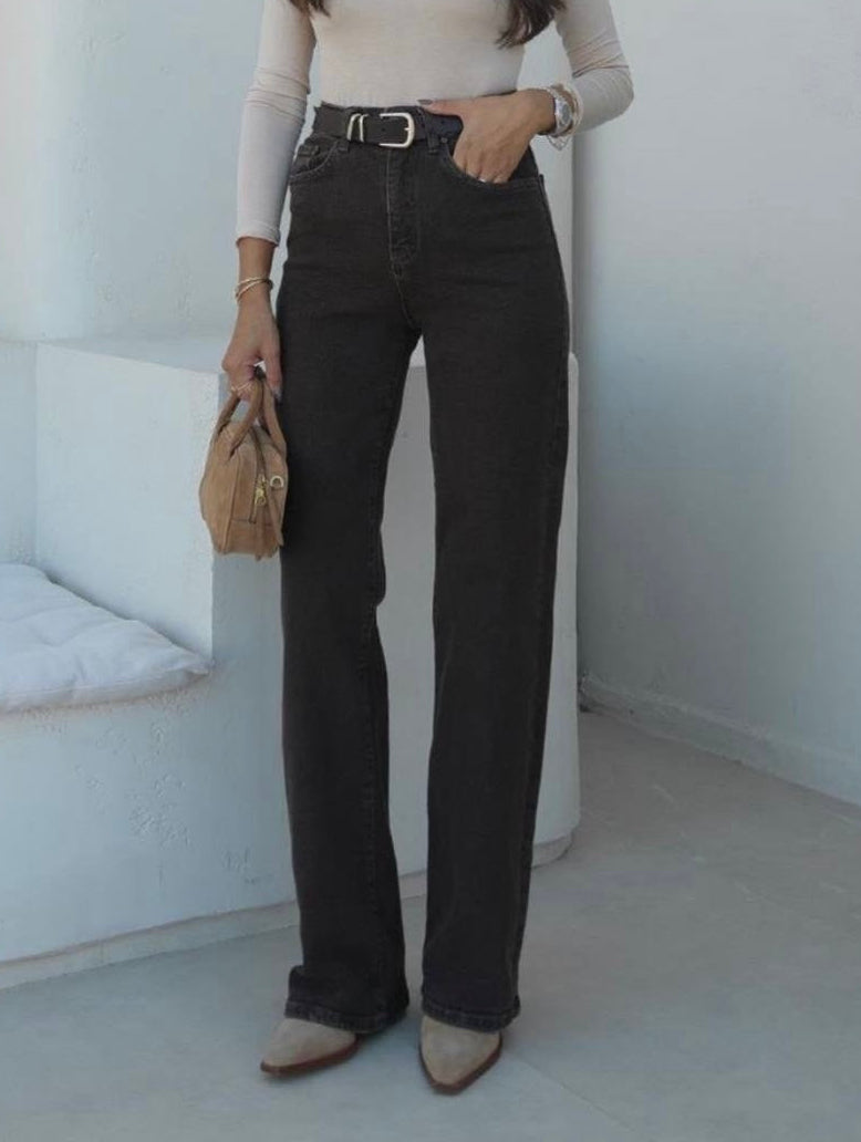 High Waist Straight Jeans