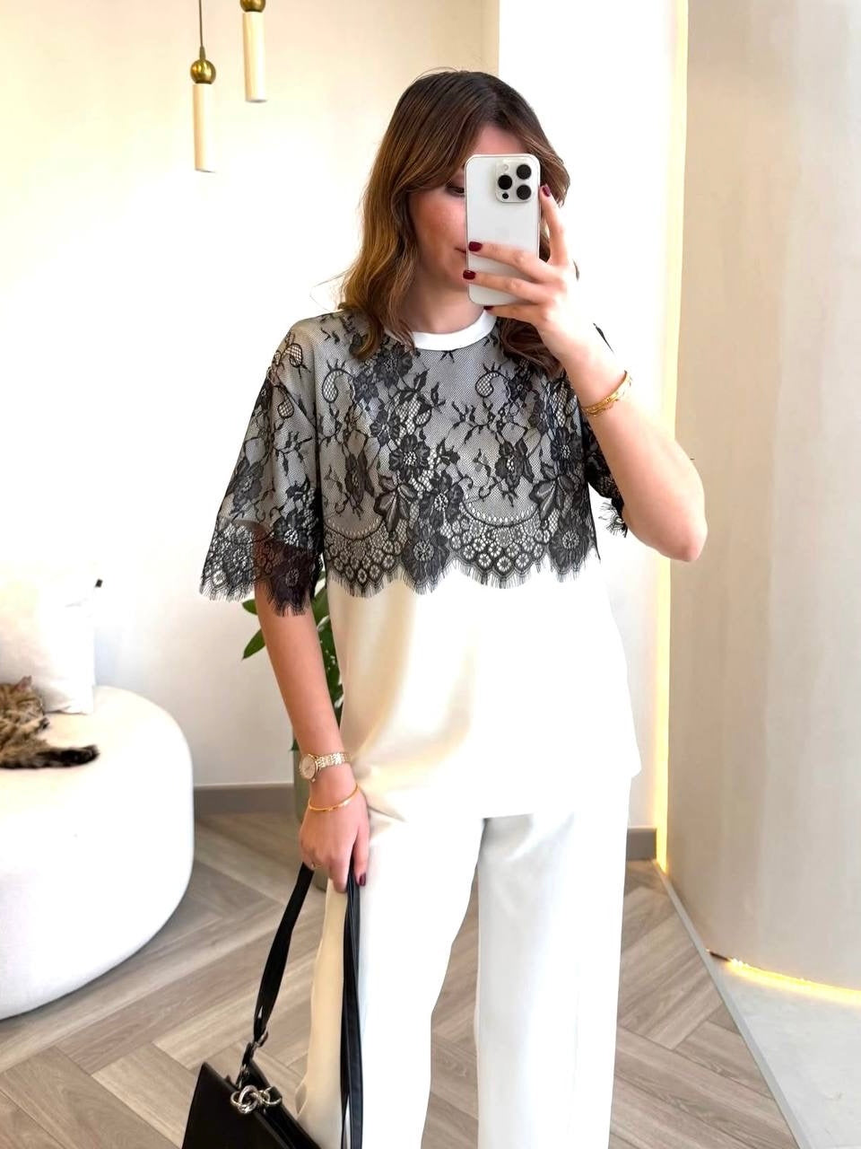 Midnight Lace Layered Top