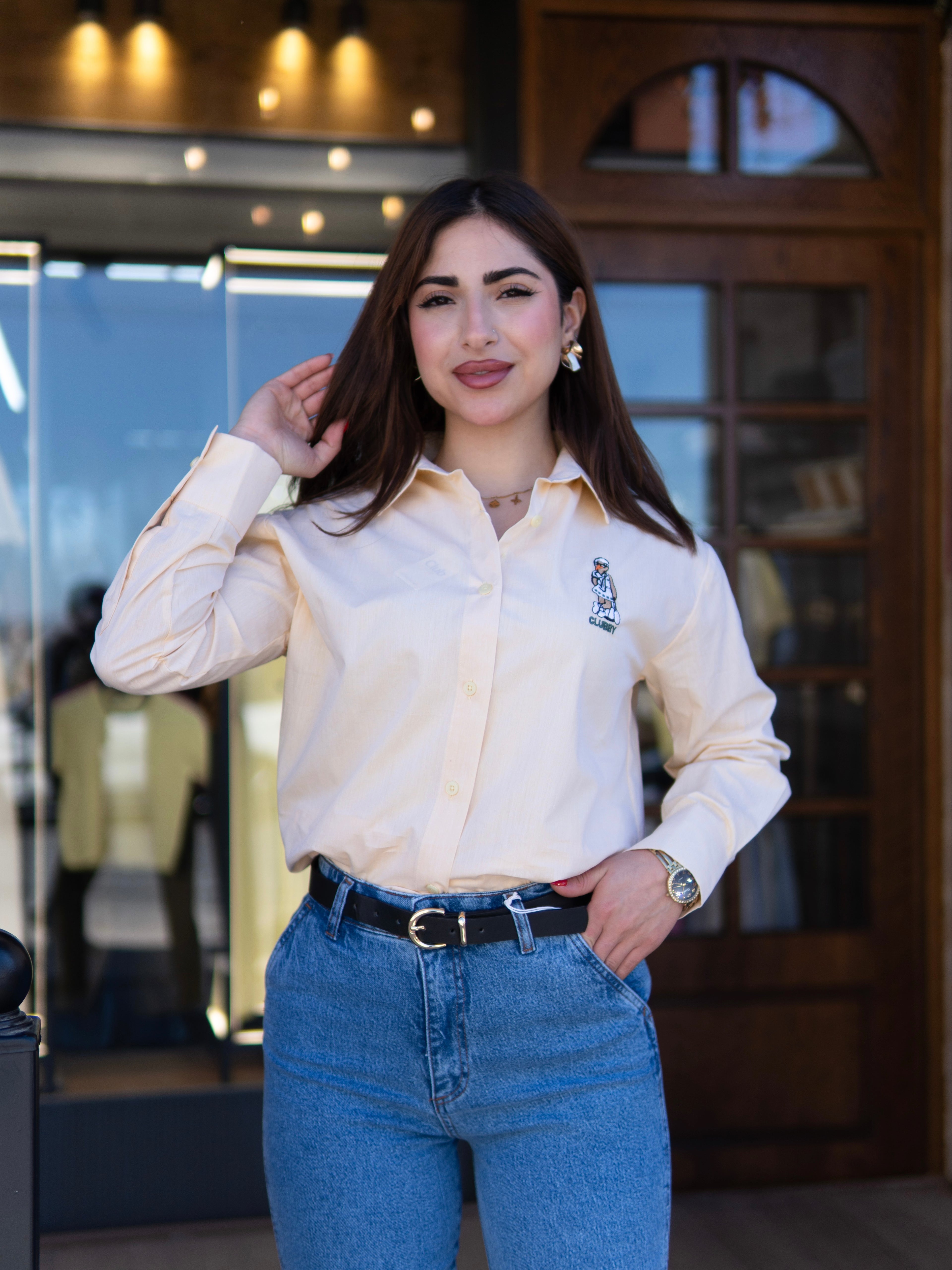 CLUBSY Embroidered Yellow Shirt