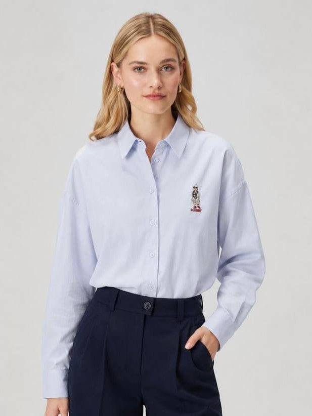 CLUBSY Embroidered Blue Shirt