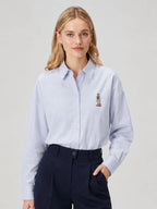CLUBSY Embroidered Blue Shirt