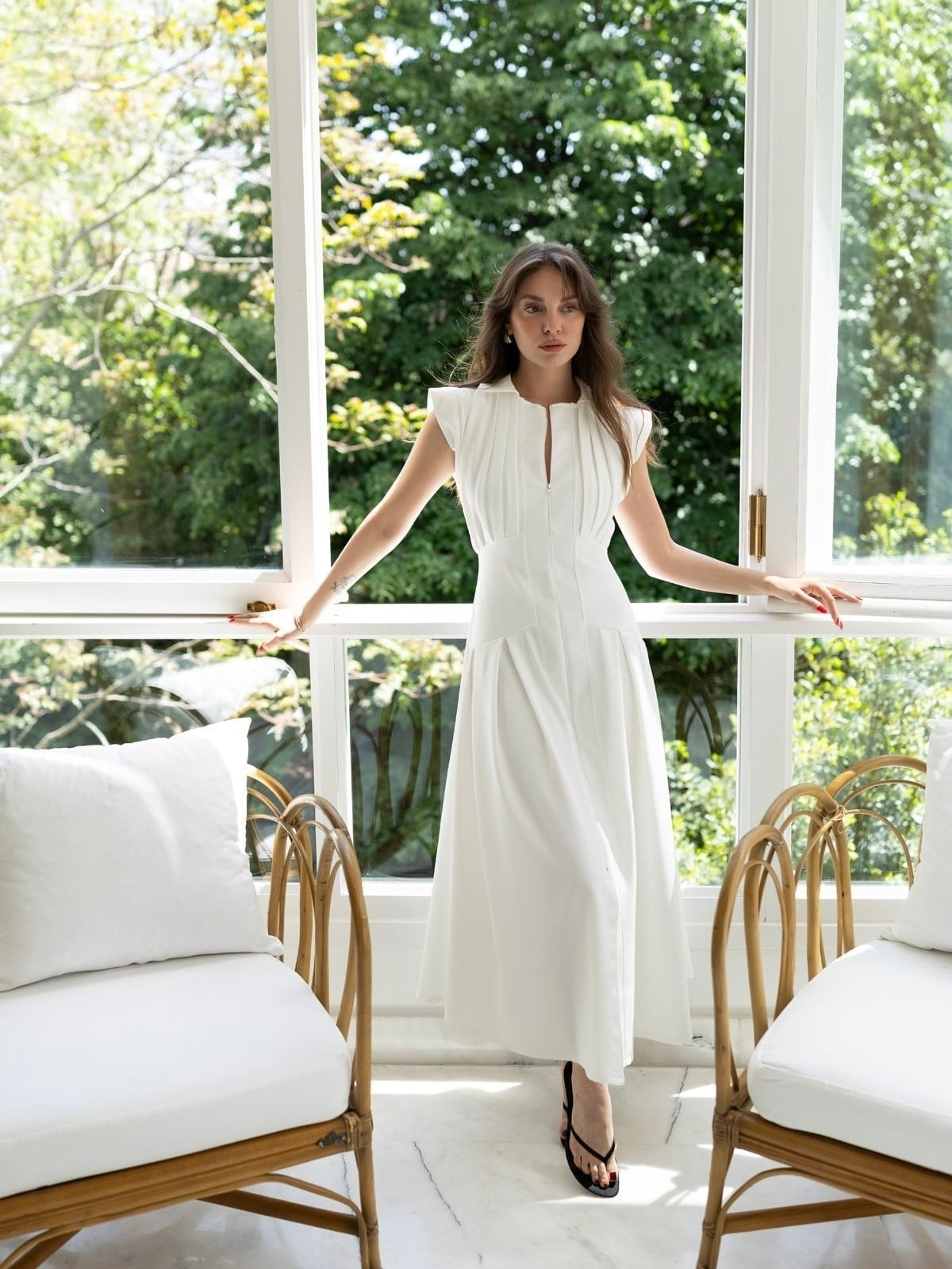 White Rosalie Flare Dress