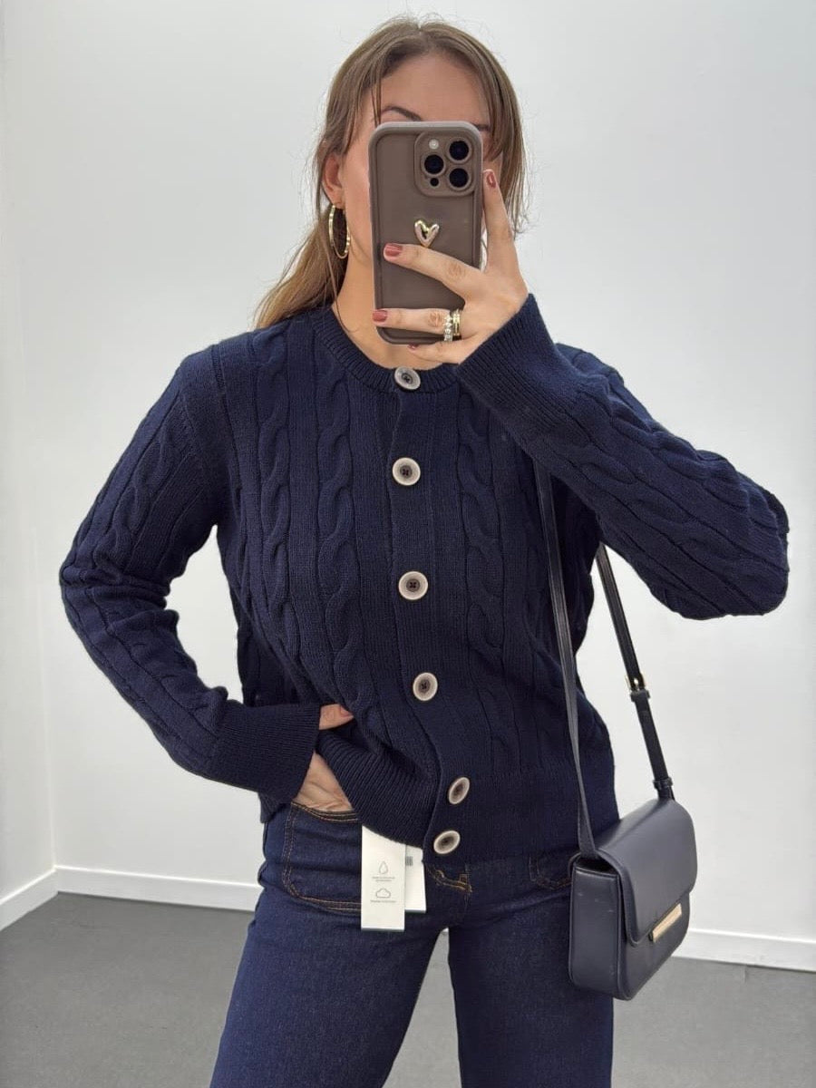 Navy Chunky Cardigan