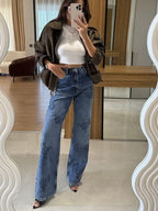 High Waist Straight Jeans
