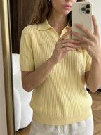 Lacoste Chic Ribbed Polo Top