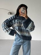 Blue & Cream Sweater