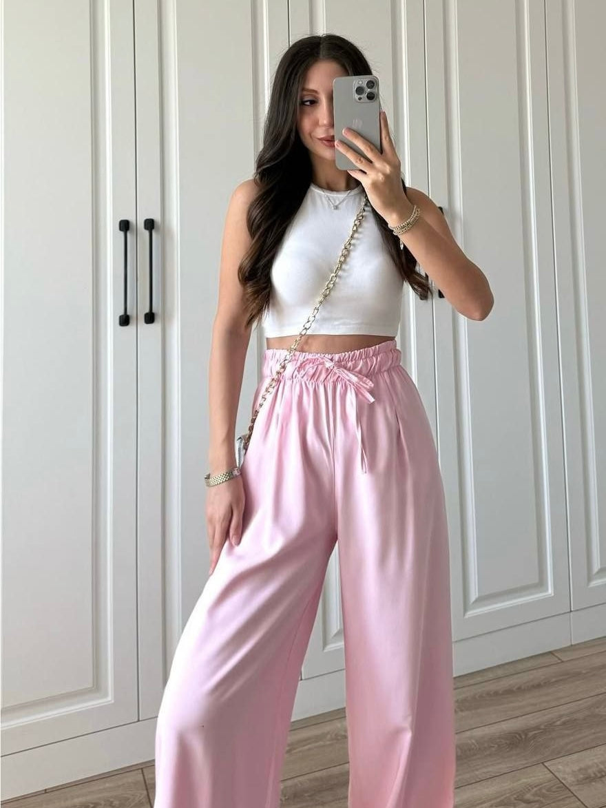 Soft Pink Wide Pants
