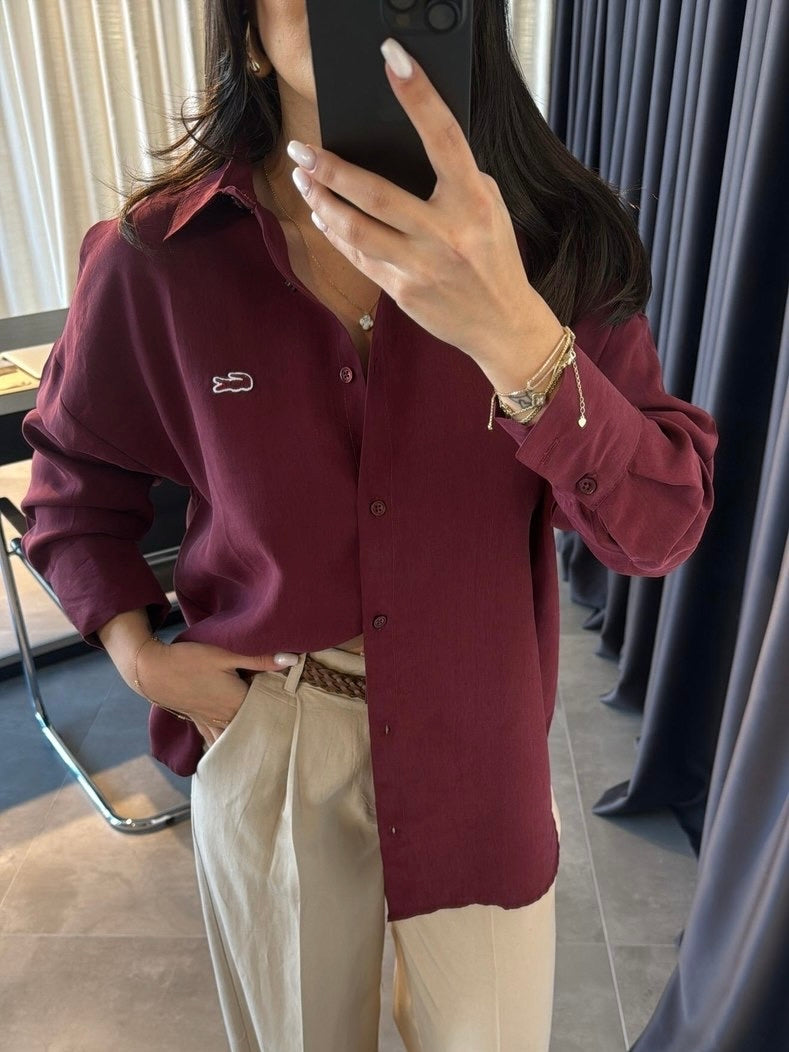 Lacoste Burgundy Classic Shirt