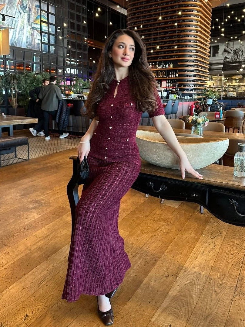 Sandro Tweed Maxi Dress