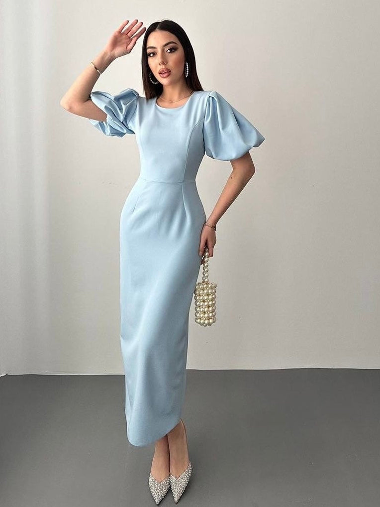 Blue Royal Puff Dress