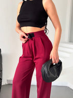 Burgundy Plaid Pants