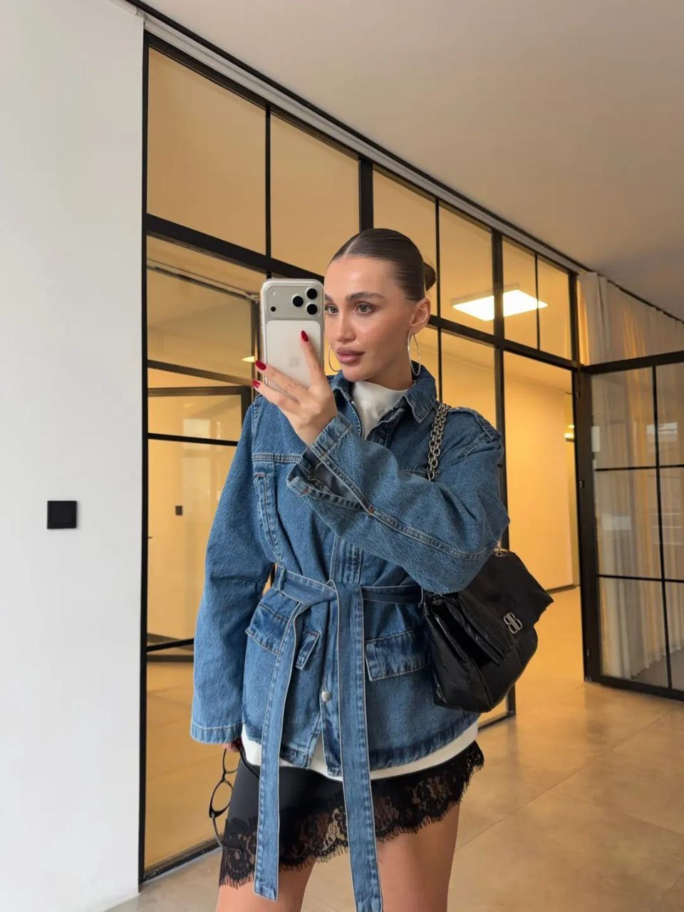 Denim Belted Utility Jacket