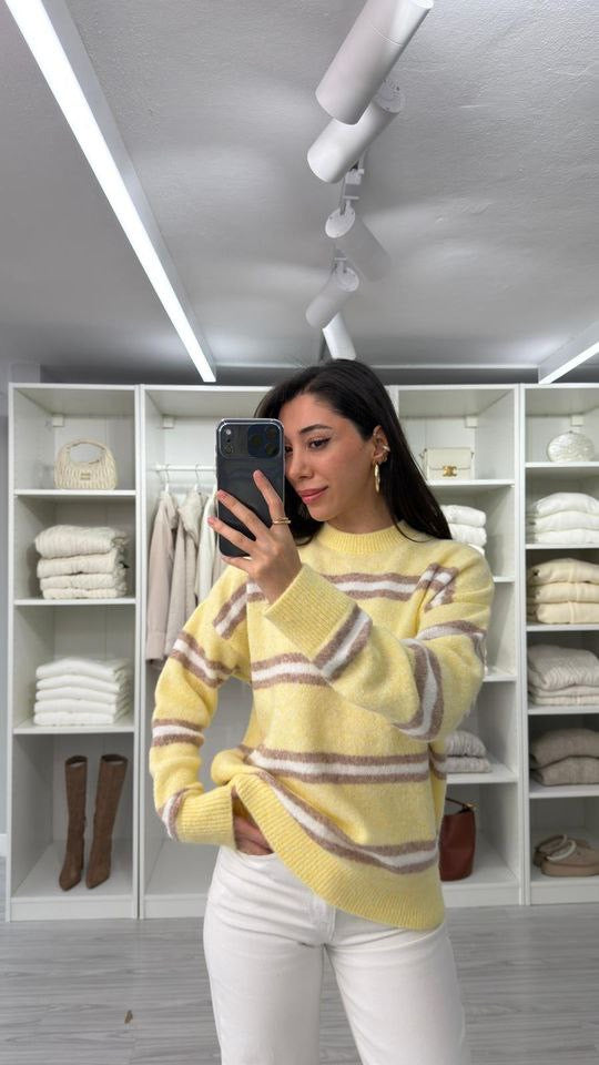 Sunny Striped Knit Sweater