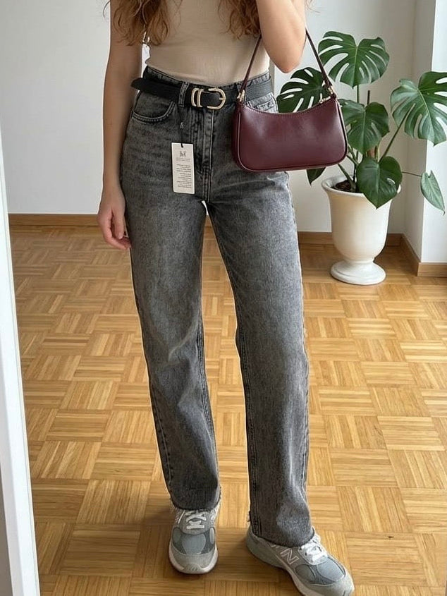 High Waist Straight Jeans
