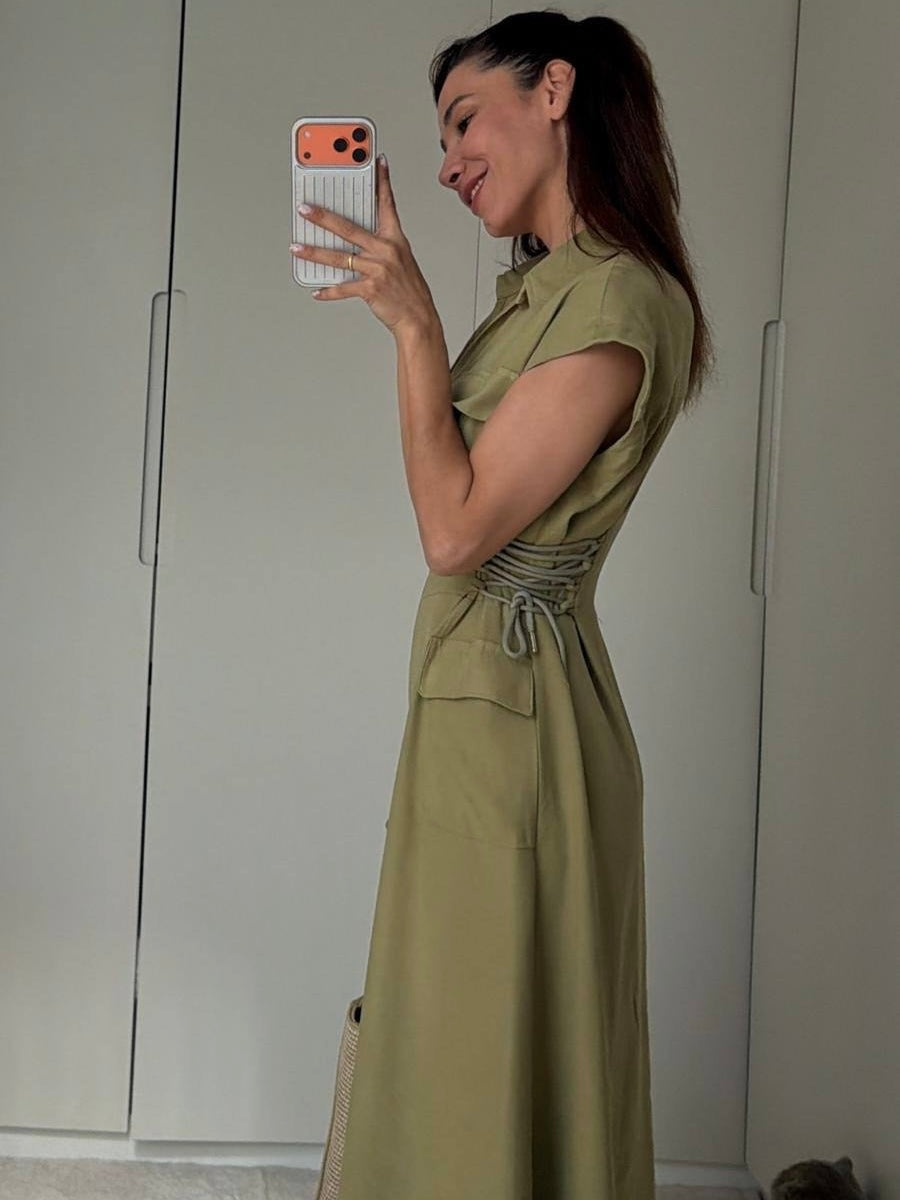 Safari Style Midi Dress