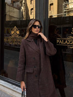 Brown Coat with a Scarf