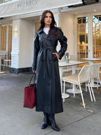 Long Black Leather Coat