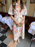 Floral Elegance Belted Dress
