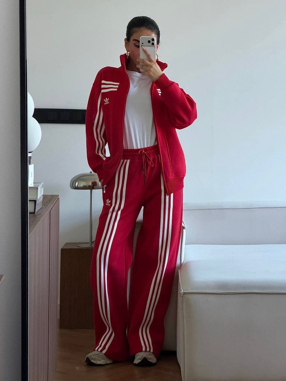Adidas Red Tracksuit Set