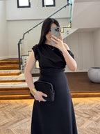 Elegant Drape Midi Dress