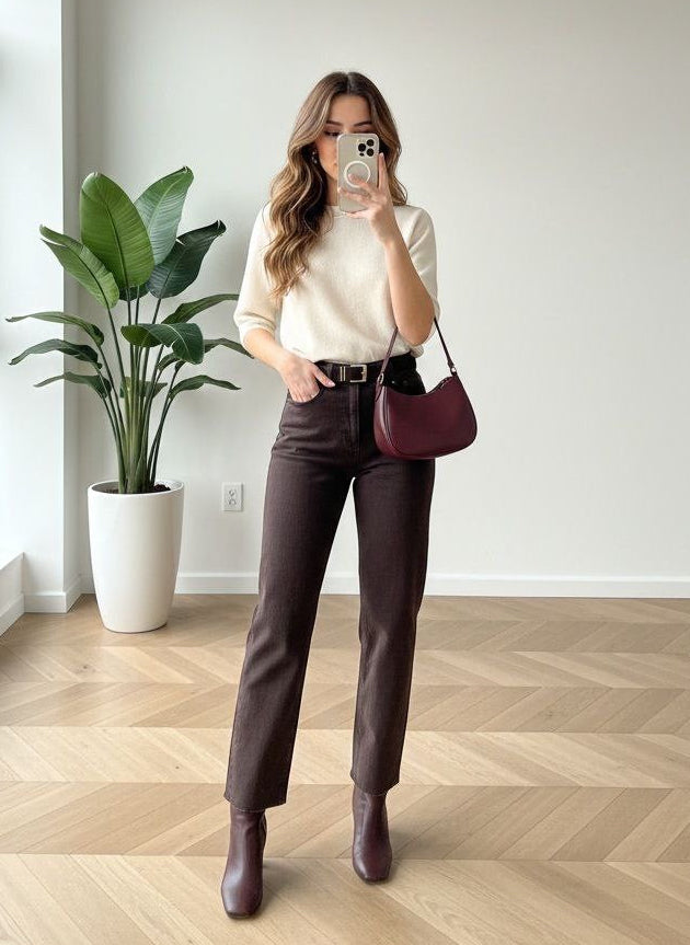 High-Waist Straight Jeans