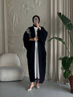 Royal Black Flow Abaya Set