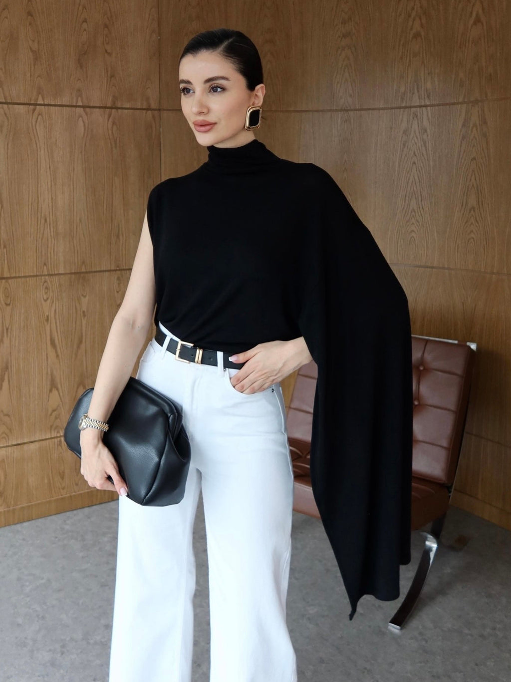 One Sleeve Cape Top