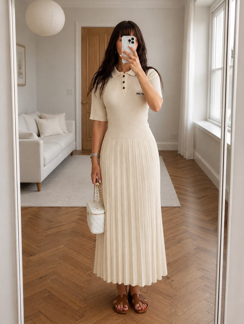 Miu Miu Knit Pleated Maxi Dress