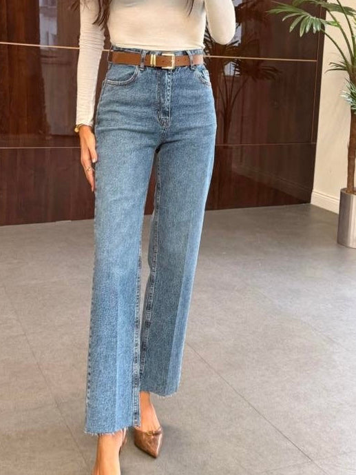 High Waist Straight Jeans