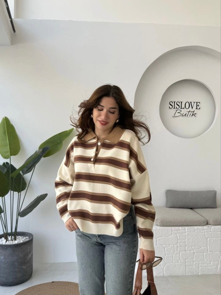 Striped Beige Blouse