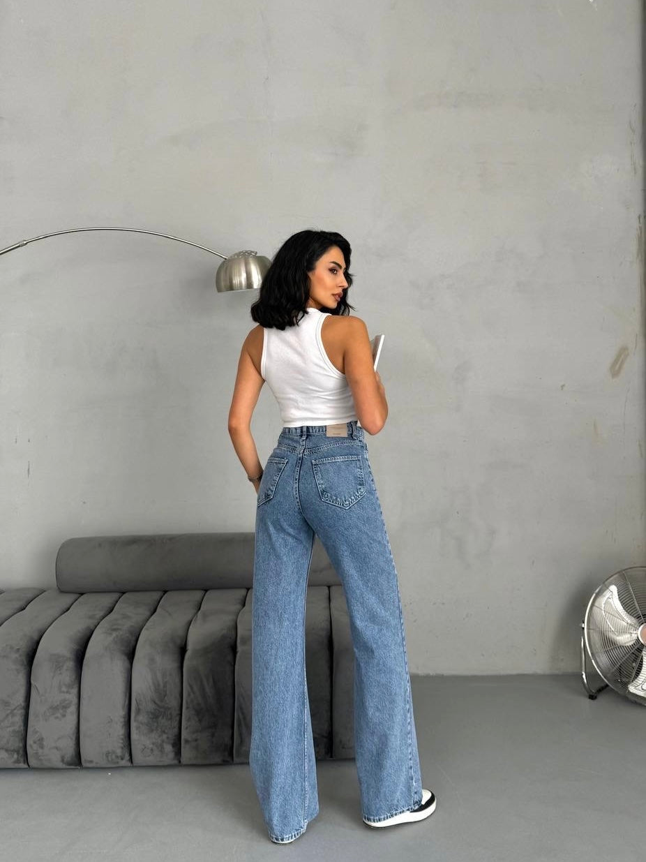 High Waist Straight Jeans