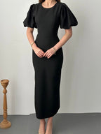Black Royal Puff Dress