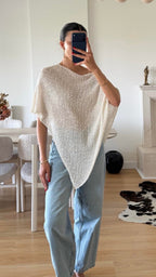 Beige Poncho Top